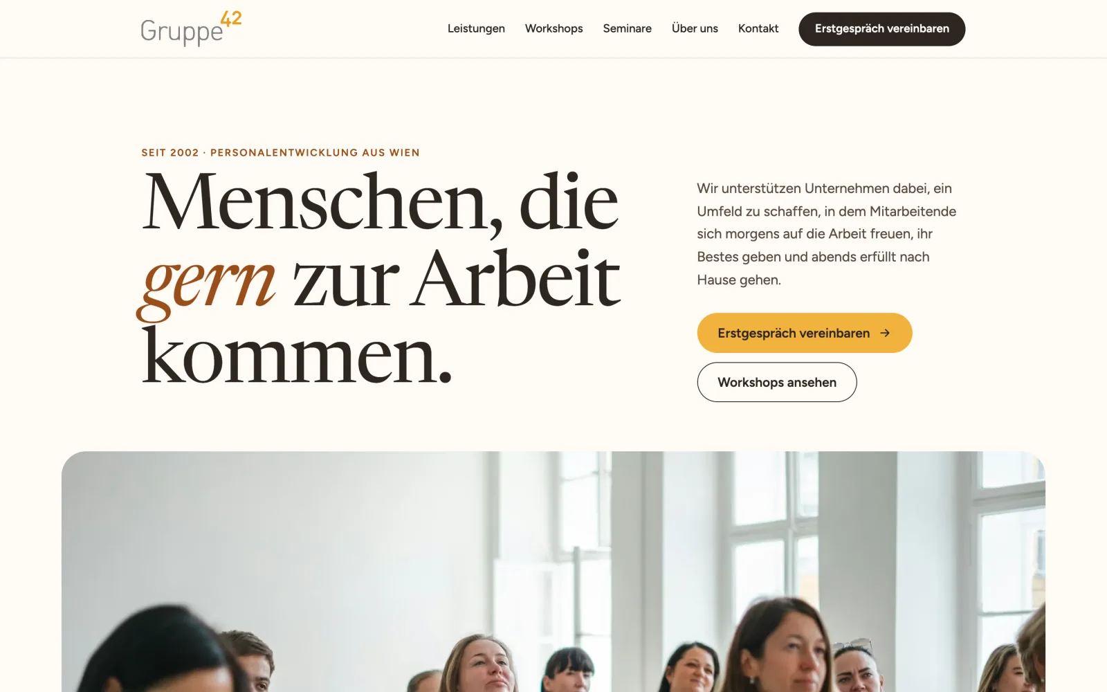 Entwurf der Startseite von Gruppe 42